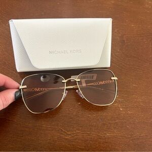 Michael Kors Gold and Brown Women's Glasses